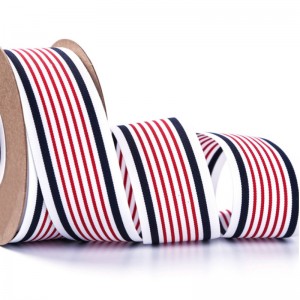 4 # brugerdefineret 40 mm varmeoverførselsudskrivning tricolor grosgrain stripe bånd til beklædning